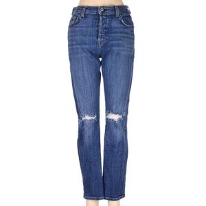 7 For All Mankind High Waist Josefina Jeans Distressed Medium Wash Size 26